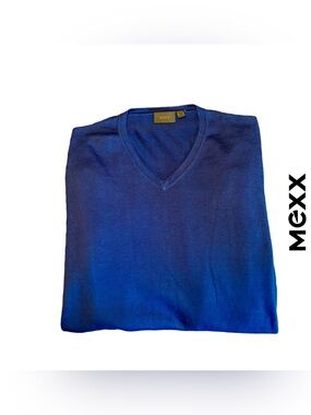 Mexx Men's V-Neck Lightweight Sweater in Royal Blue
